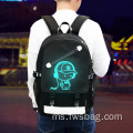 Ineo Kids Luminous Kids Trolley Bag dengan Beg Sekolah Menengah Roda untuk Logo Kustom Kapal